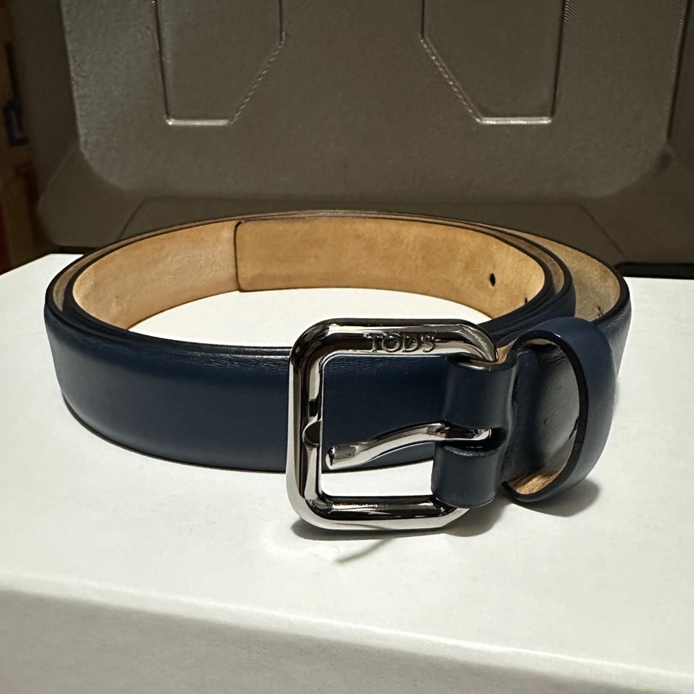 Men’s Tod’s Smooth Leather Belt - Blue